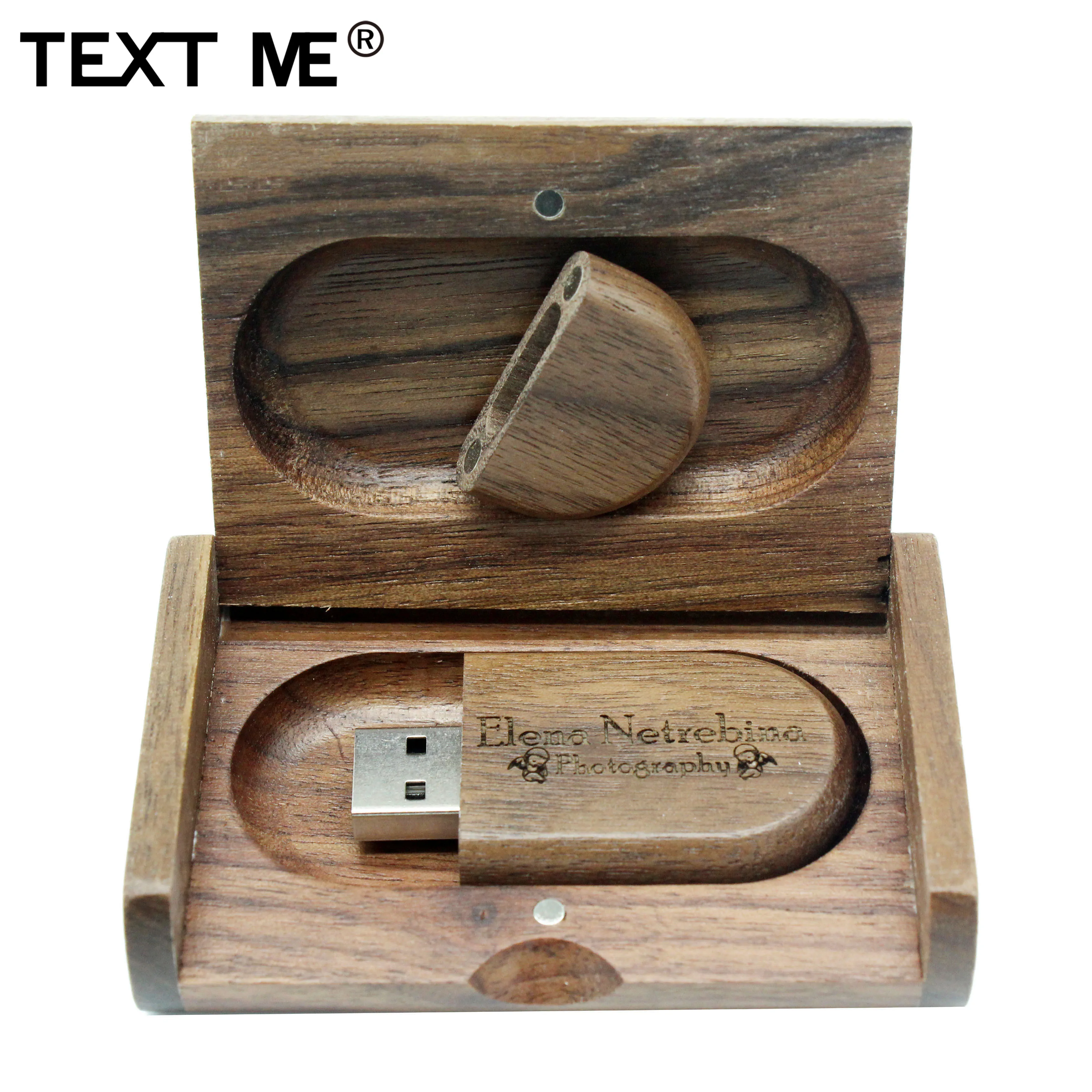 USB-флеш-накопитель TEXT ME 5 цветов карбонизированный бамбук орех woode USB + коробка с