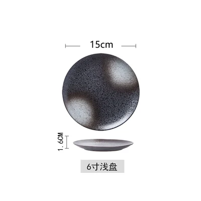 1pcs-6 inches Японская столовая посуда в ретро стиле керамическая тарелка креативное западное блюдо для стейков поднос для завтрака диск домашняя Кухонная Посуда декоративная тарелка - Цвет: 1pcs-6 inches