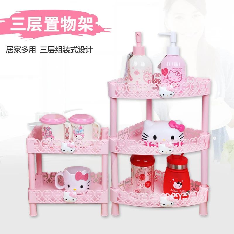 Hello Kitty Decoration Bath Pantry Organizer Cosmetics Kitchen Bathroom Accesories Home Storage Washroom Accessories Holder | Дом и сад