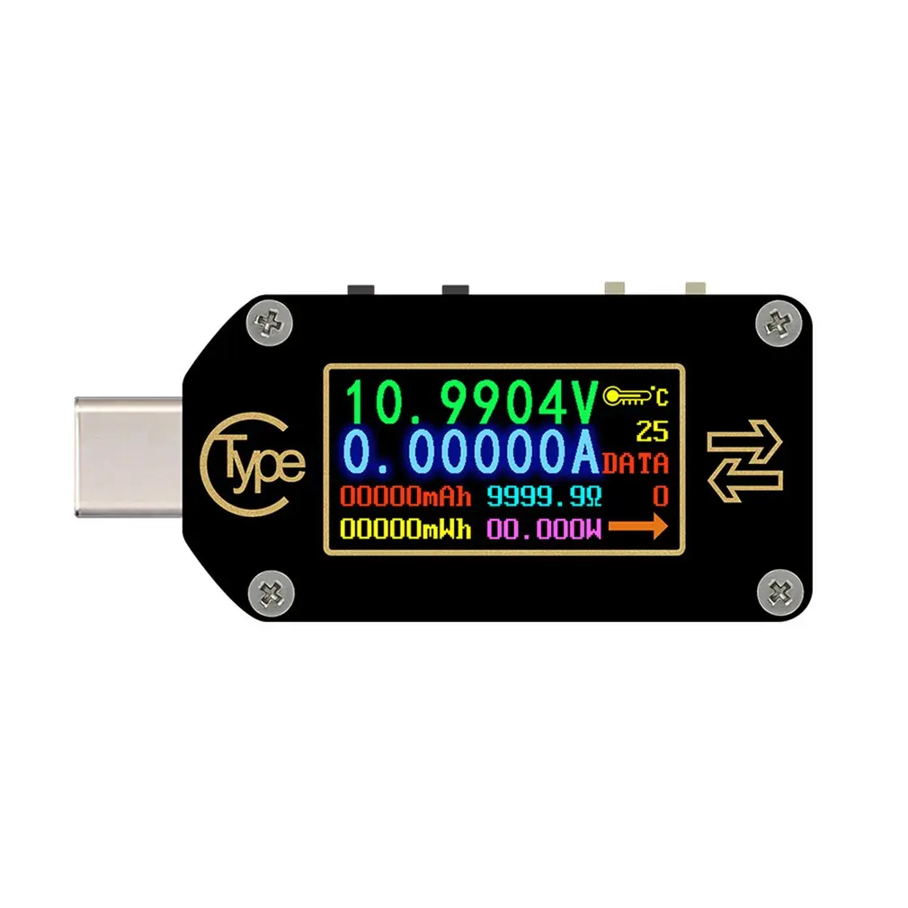 

USB-тестер TC66, измеритель мощности с триггером PD, Type-C, мультиметр, амперметр, вольтметр с цветным ЖК-дисплеем