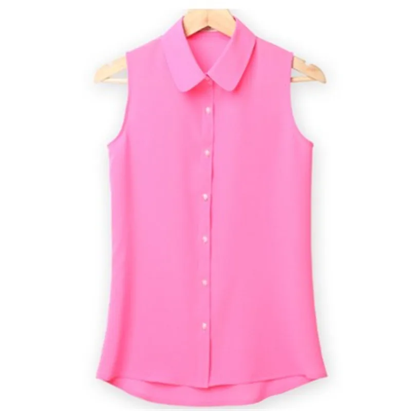 Camisa Blusas Femininas Топы женские летние без рукавов шифон рубашки блузки белая блузка