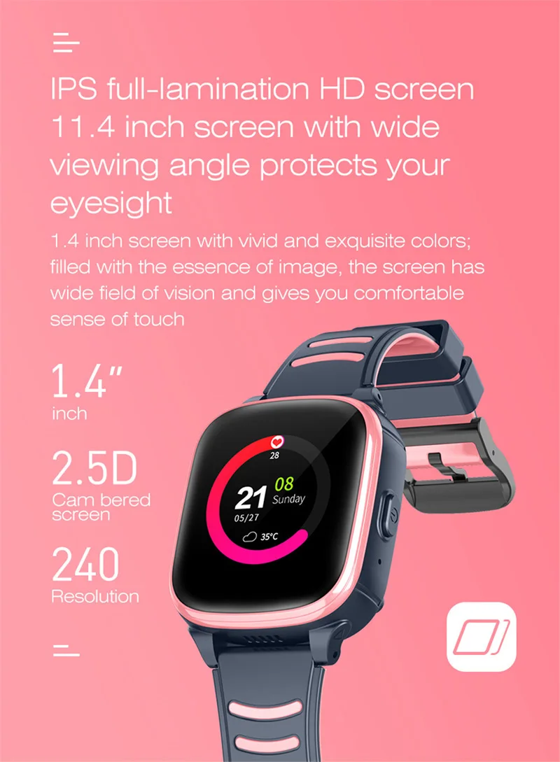 

Smart Watch 4G for Kids Android Watch Waterproof GPS+Wi-Fi Positioning Video Call Remote Control Multi-function Wristwatch Clock