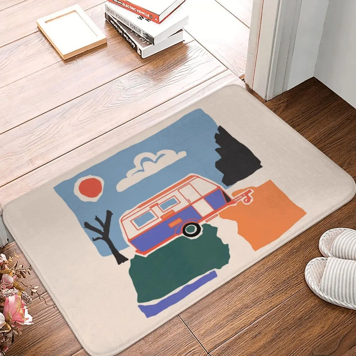 

Retro Vintage Eriba Caravan Doormat Carpet Mat Rug Polyester PVC Anti-slip Floor Decor Bath Bathroom Kitchen Bedroom 40*60