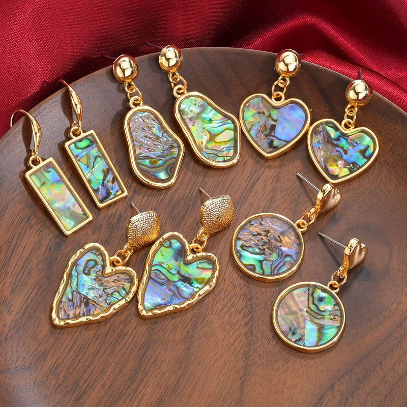 Новинка S925 Серебряные серьги в форме сердца круглые натуральные раковины