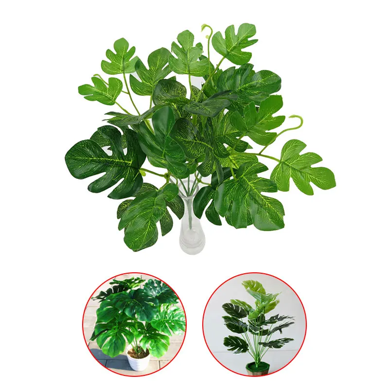 Monstera лист листва Декор для дома отель ветка Пальма крупная имитация растения