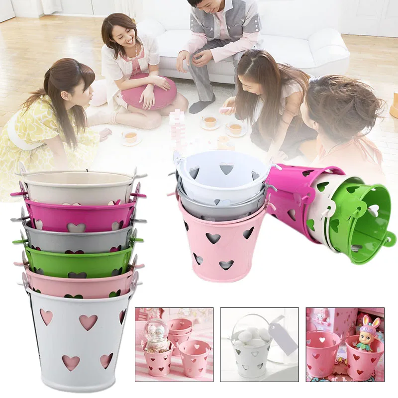 Мини металлическое ведро коробка для конфет пустой Железный цветочный горшок