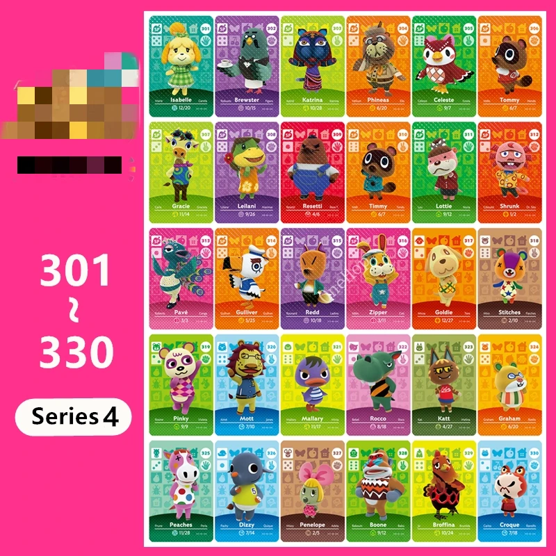 

Animal Croxxing NO.301~330 NFC Card Game Amxxbo Ntag215 Card Series 4 For NS Switch 3DS Card Hot Villager