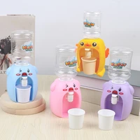 mini water dispenser toy miniature household water cooler fountain toy cartoon piggy drinking fountain model kitchen supplies
