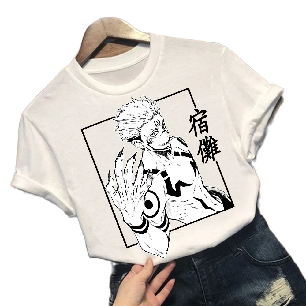 

Spell back to war jujutsu kaisen printing leisure loose short sleeve T-shirt for men and women