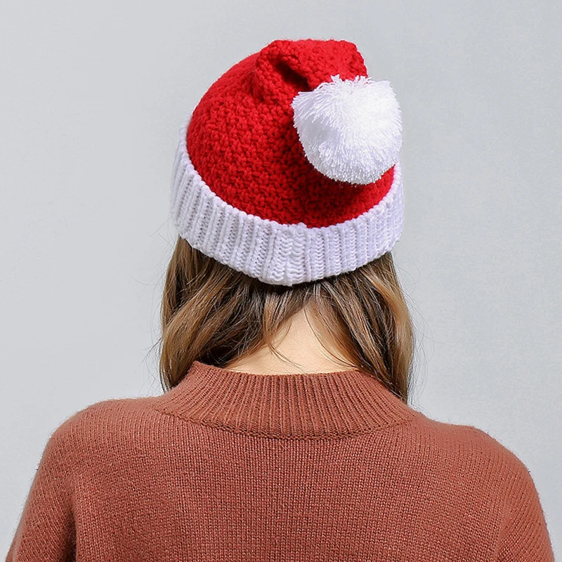 

Santa Hats Christmas Hats for Adults Pom Slouchy Knit Beanies Winter Hats BMF88