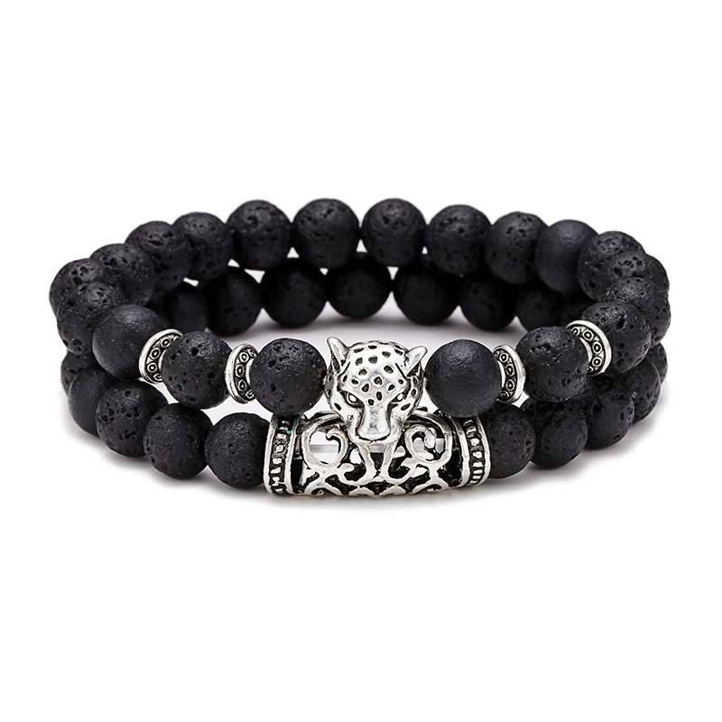 Мужской браслет с камнями Diffone 2 шт./компл. готический леопардовым принтом в виде