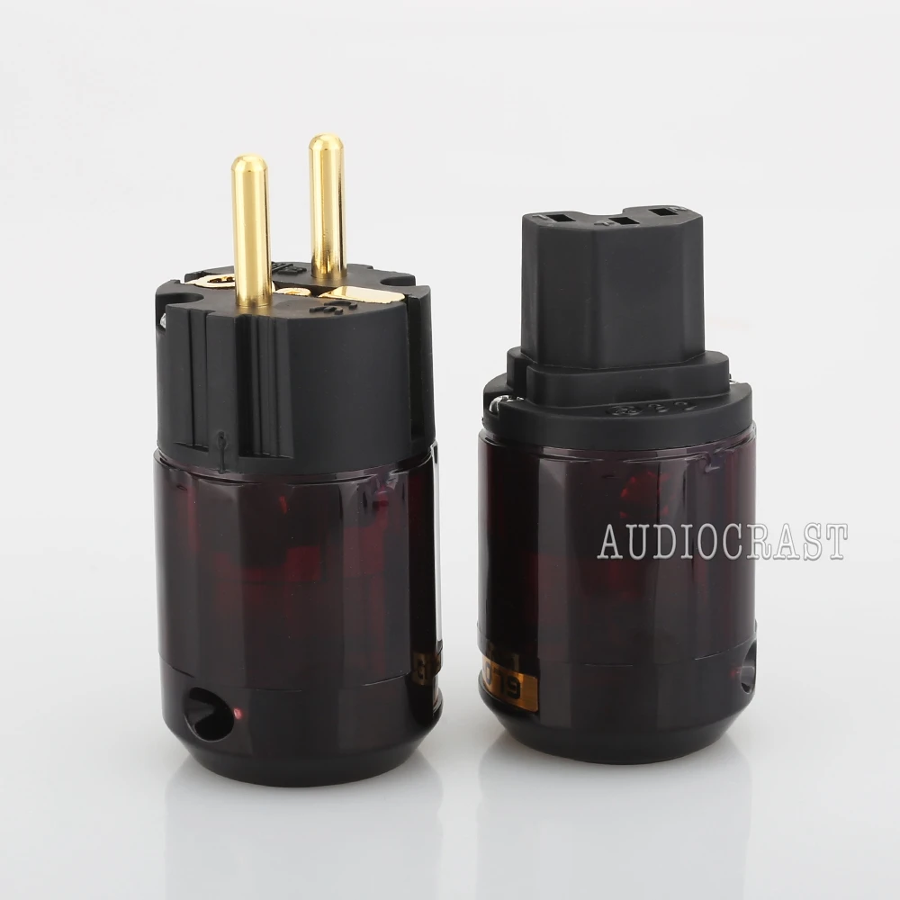 Новая высококлассная пара P-079E + C079 24k позолоченная европейская вилка питания шнур питания переменного тока