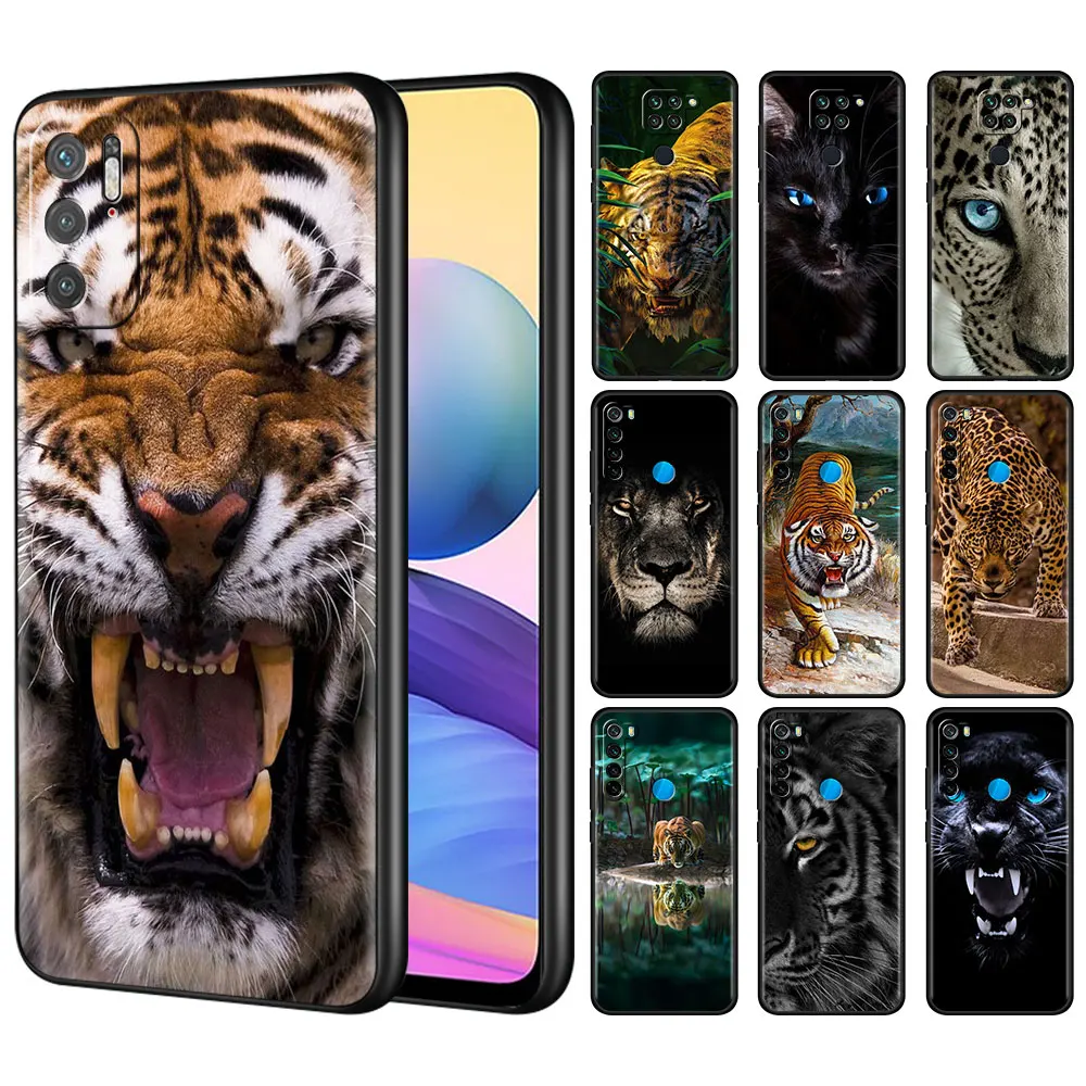 

Чехол для телефона Xiaomi Redmi Note 11, 10 Pro, 9, 9S, 10S, 8, 7, 8T, K40, 9A, 9C, 9T, Модный чехол, силиконовый мягкий чехол, крутой большой тигр с животными