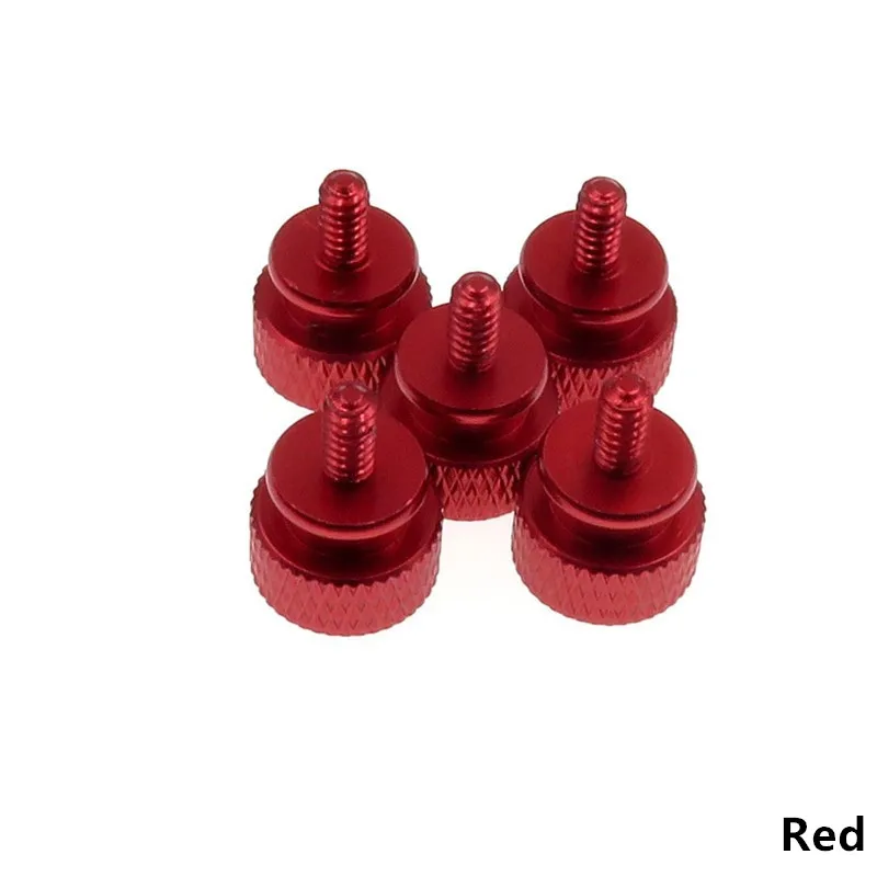 Red 5 шт 6#-32*6,5/12 Алюминиевый сплав чехол для компьютера боковая панель жесткий диск ручной винт накатки большого пальца винты цветной гвоздь - Цвет: Red