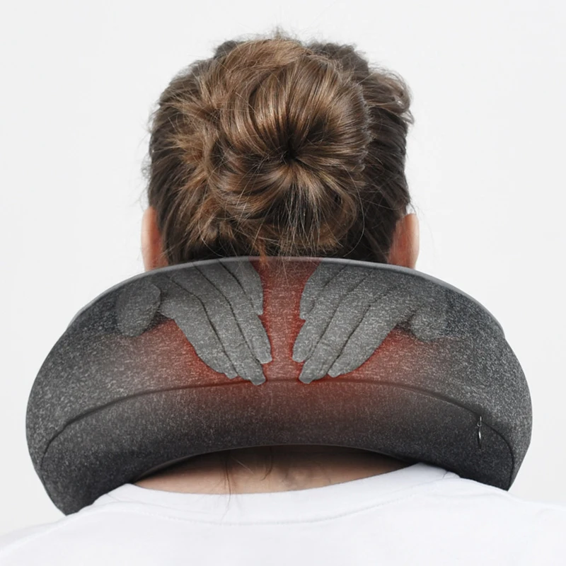 Электрическая Массажная подушка для шеи подголовник дорожная терапевтическая