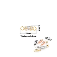 golden brass with square zircon connector pendant suitable for diy jewelry making discovery accessories