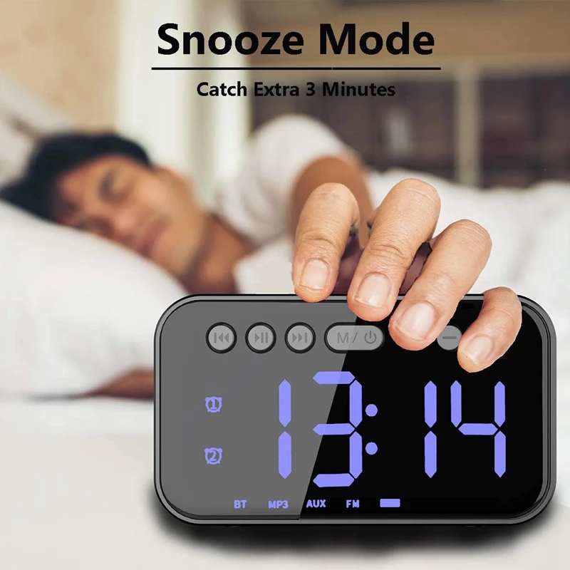 Bluetooth 5 0 будильник динамик с цифросветодиодный светодиодным ЖК дисплеем FM для
