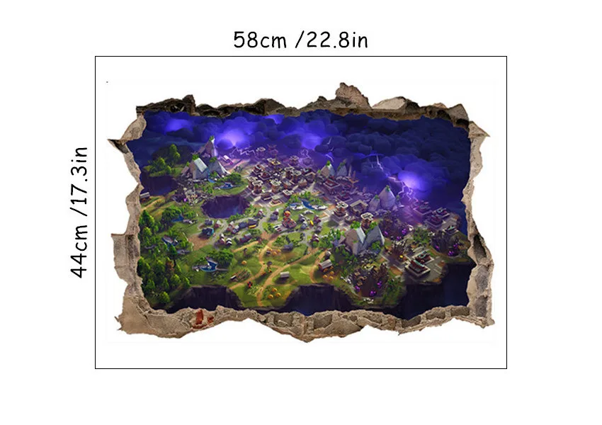 KS-BL06 Защита Земли мультфильм игры плакат 3d сломанной виниловые настенные наклейки детская комната Клубное оформление съемный обои 58*44 см 8 стилей - Цвет: KS-BL06