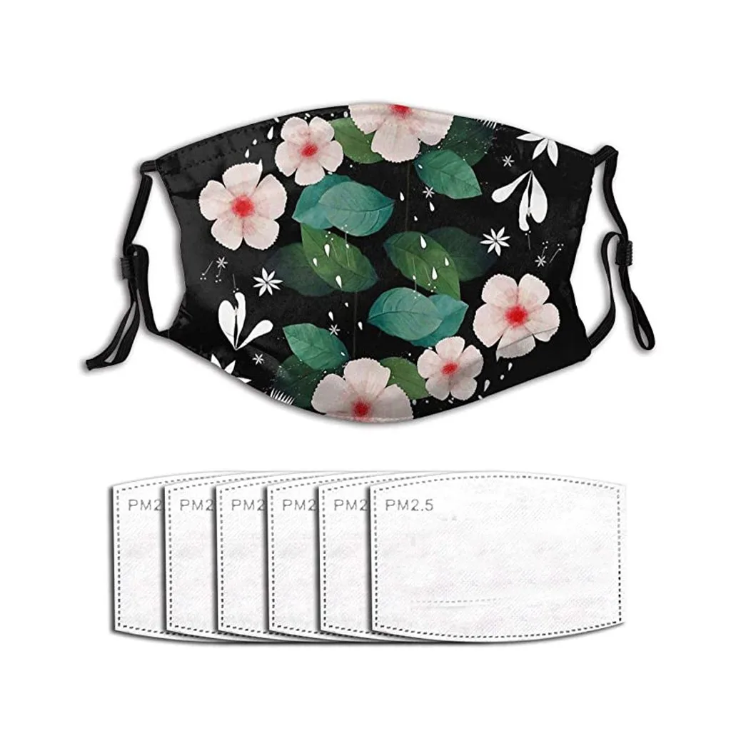Дышащая Маска для лица PM2.5 с цветочным принтом тканевые защитные маски PM 2 5