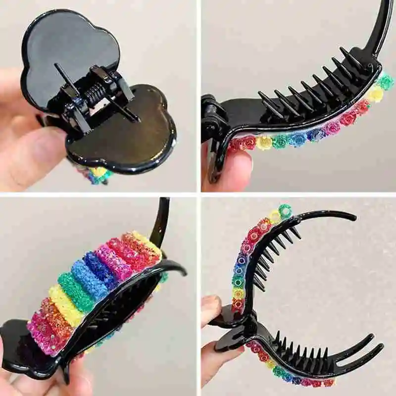 

Korean Rainbow Hair Clips Big Crabs for Ponytail Bun Hairpins Candy Color Hairpin Accessories Fashion Gifts 2020