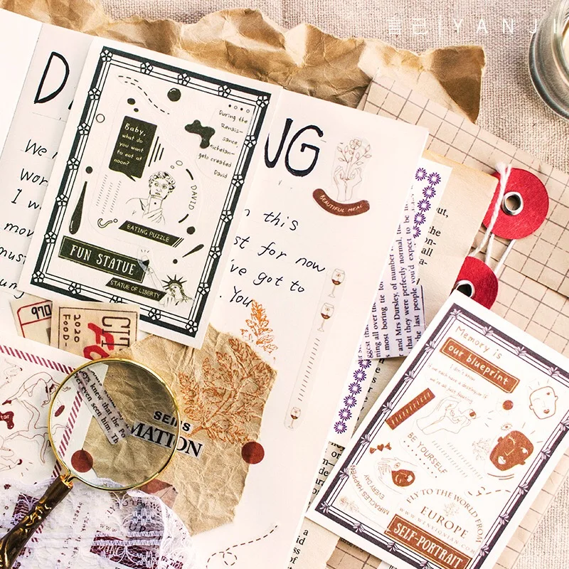 Минималистичная серия простые линии Васи Маскировочная лента стикер s