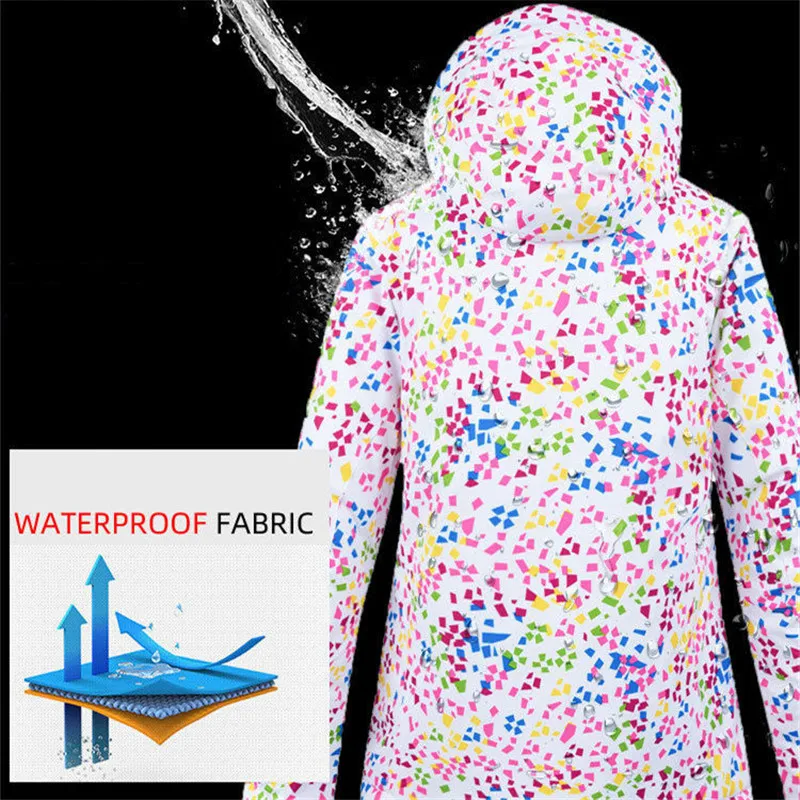 Лыжный костюм для женщин водонепроницаемый ветрозащитный утепленный теплый