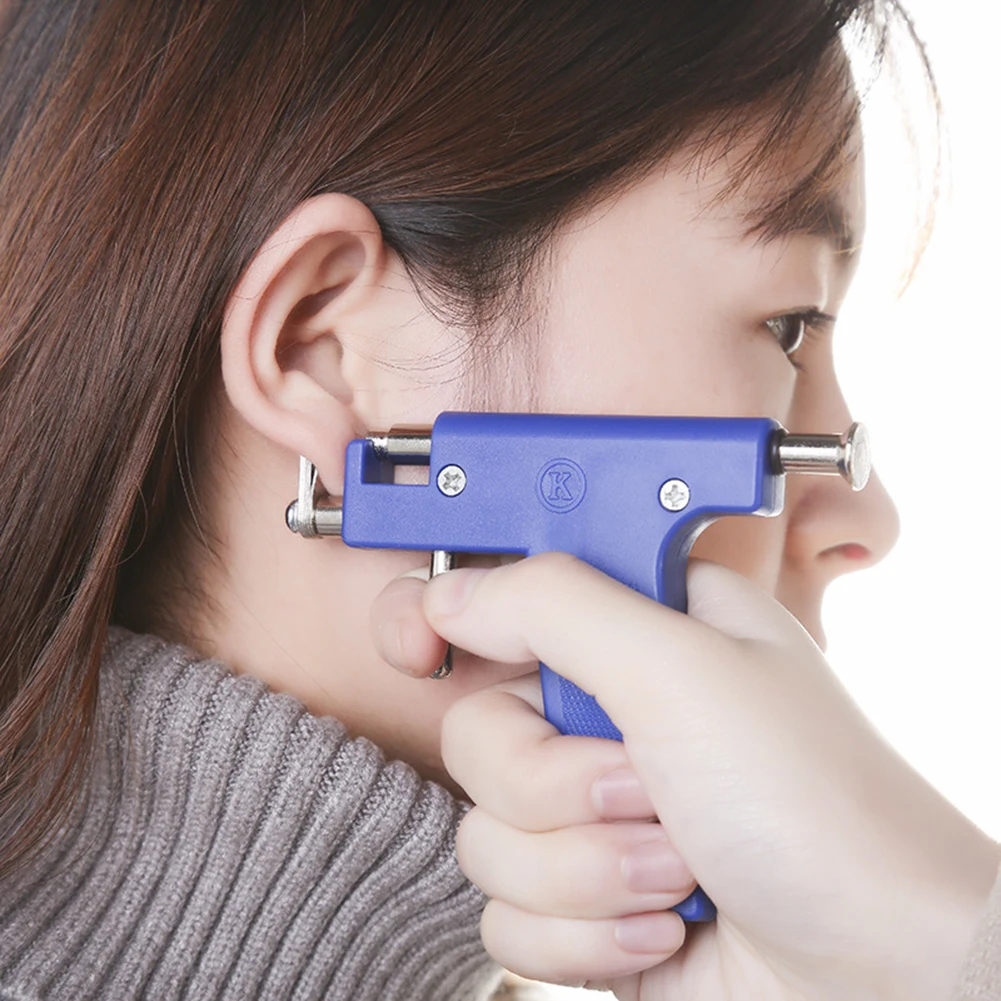 

Professional Ear Piercing Gun Tool Set 98pcs Ear Studs Steel Ear Nose Navel Body Piercing Gun Unit Tool Kit Safety Pierce Tool