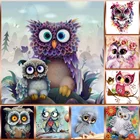 Алмазная 5D картина сделай сам, круглая вышивка милая мультяшная Сова, для домашнего декора