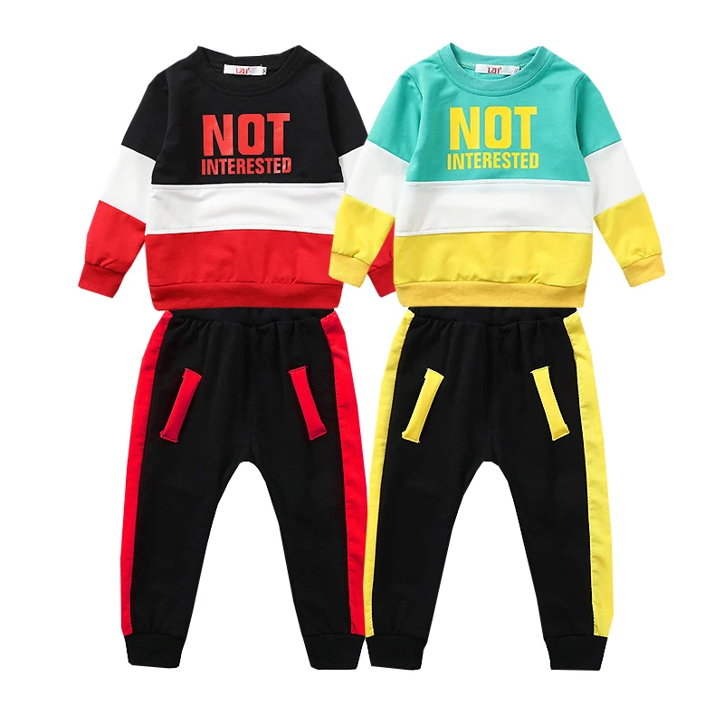 Детская одежда из двух предметов футболка с длинным рукавом и буквенным принтом