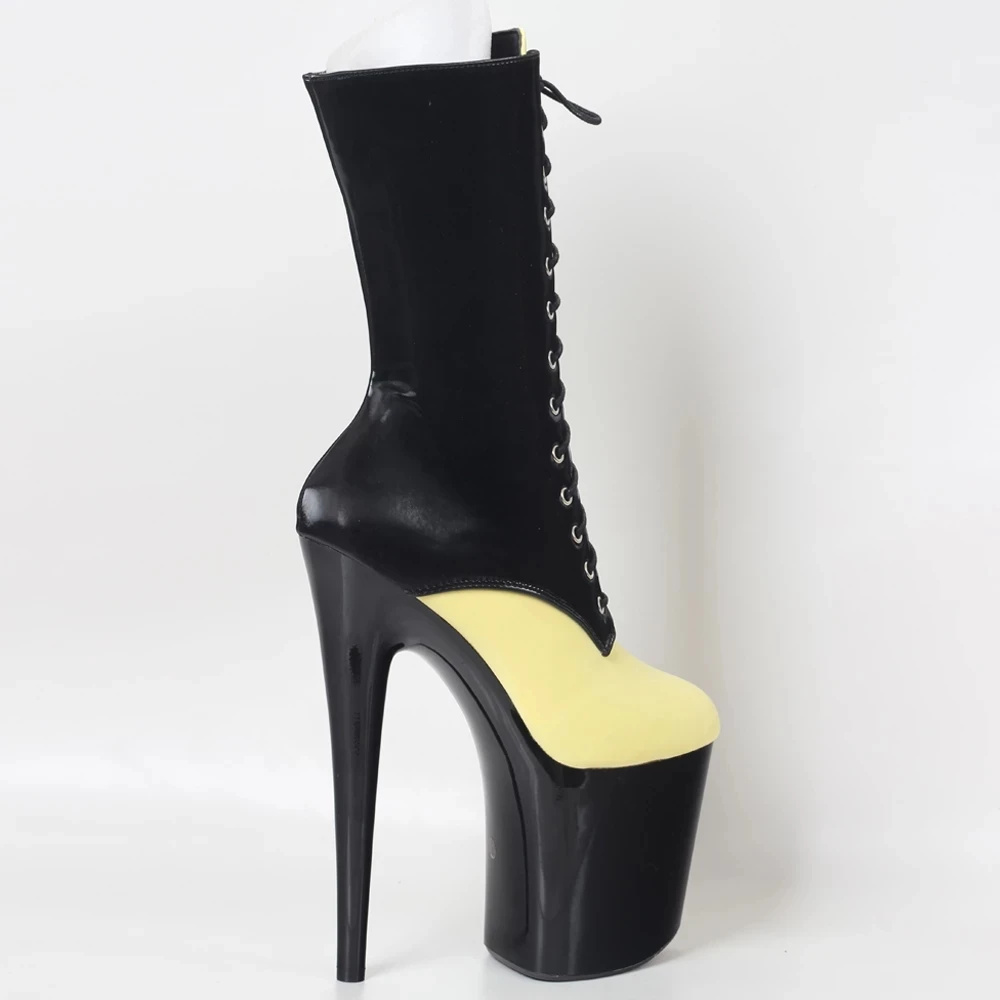 Womens 20CM High Heel Mixed Color Platform Pole Dance Ankle Boots Custom Colors