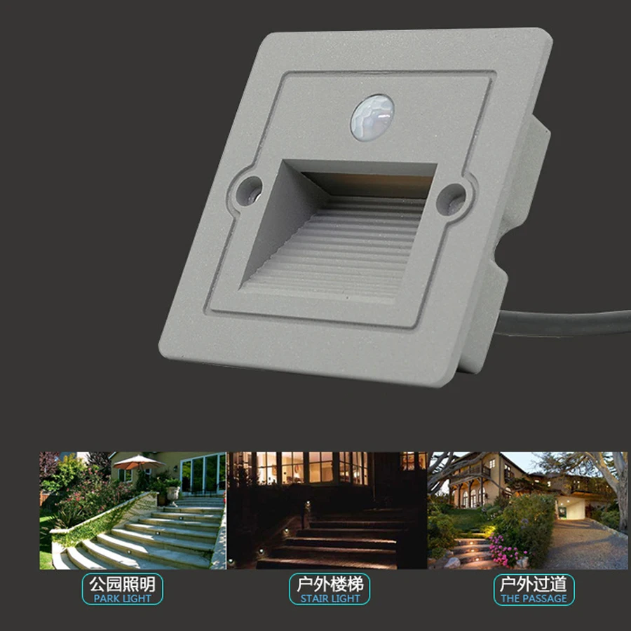 

Ressessed Modern Wall Lamp Loft Stair Led Lighting Indoor Outdoor Lamp Led with Motion Sensor Light Wall Lights for Home Deco