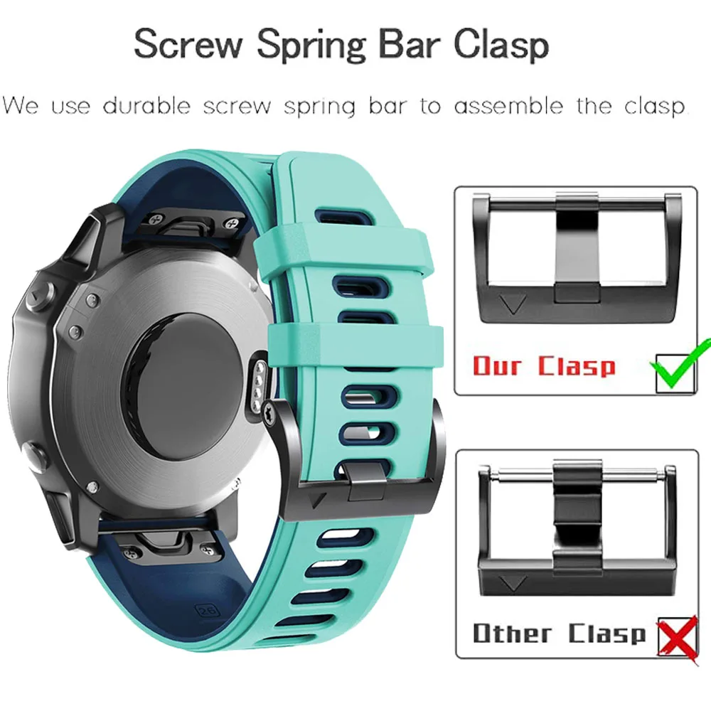 Ремешок для наручных часов Garmin Fenix 6 6X Pro 5 5X Plus 935 945 3 HR MK1 силиконовый быстросъемный