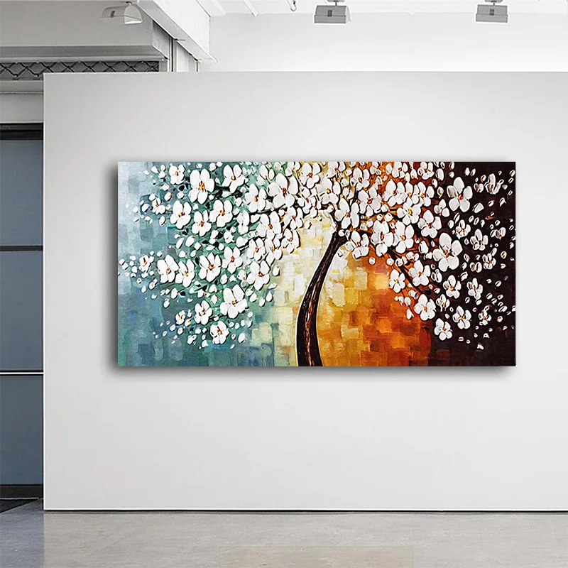 50x115cm Lucky Tree Abstract Oil Painting Decor Modern Wall Art Picture Flowers Poster Canvas for Living Room | Дом и сад