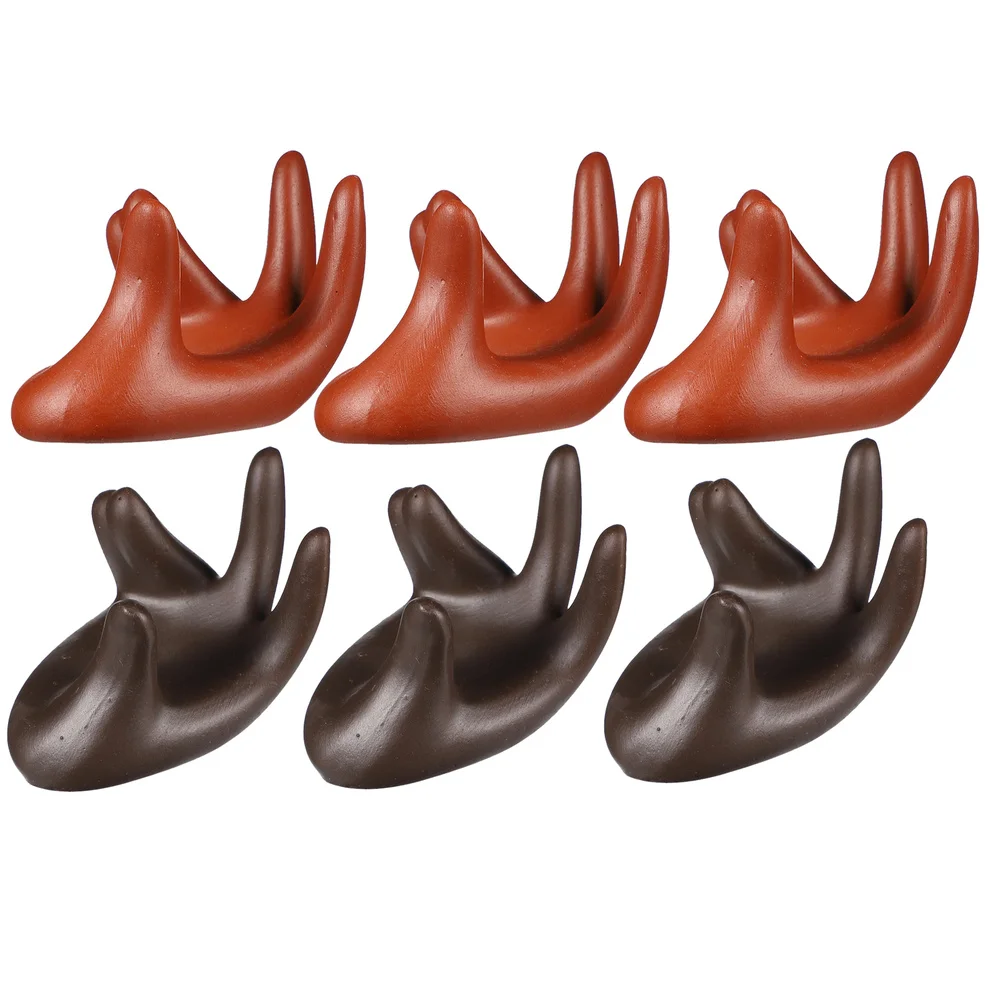 

6Pcs Air Plant Holder Adorable Ceramic Mini Hand Shape Stand Container