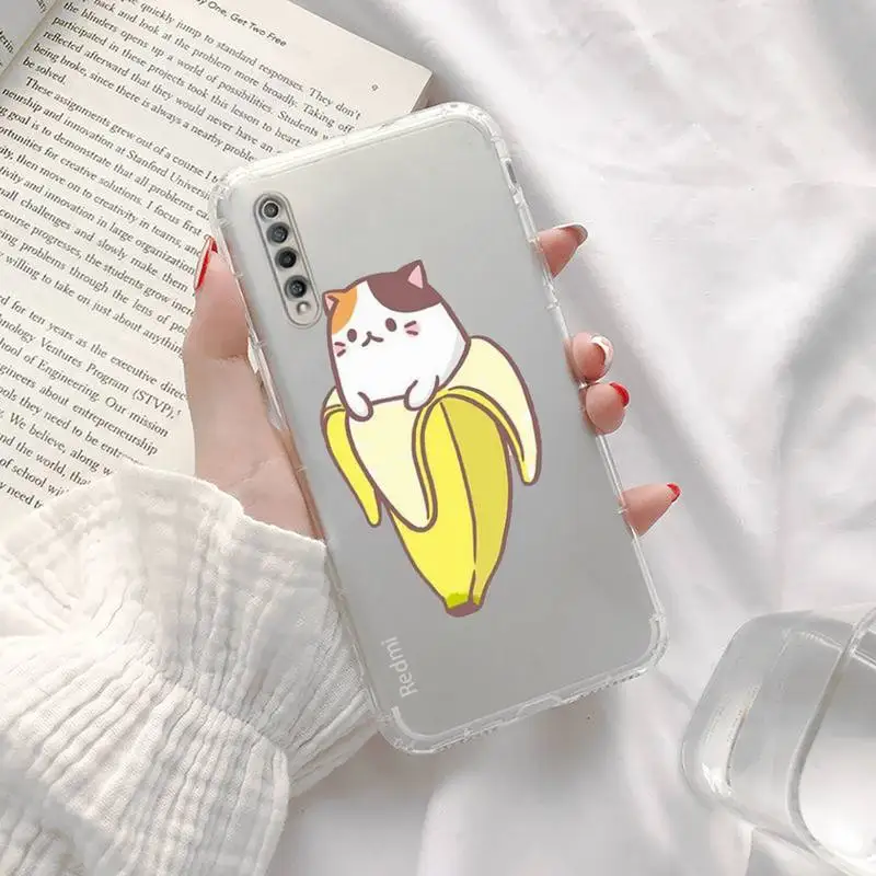 

Cute Cartoon Finger Funny Banana Phone Case Transparent For Xiaomi Redmi K30 10T 10X 9 9A 8 8A 7 7A 6 K40 T S PRO 5G