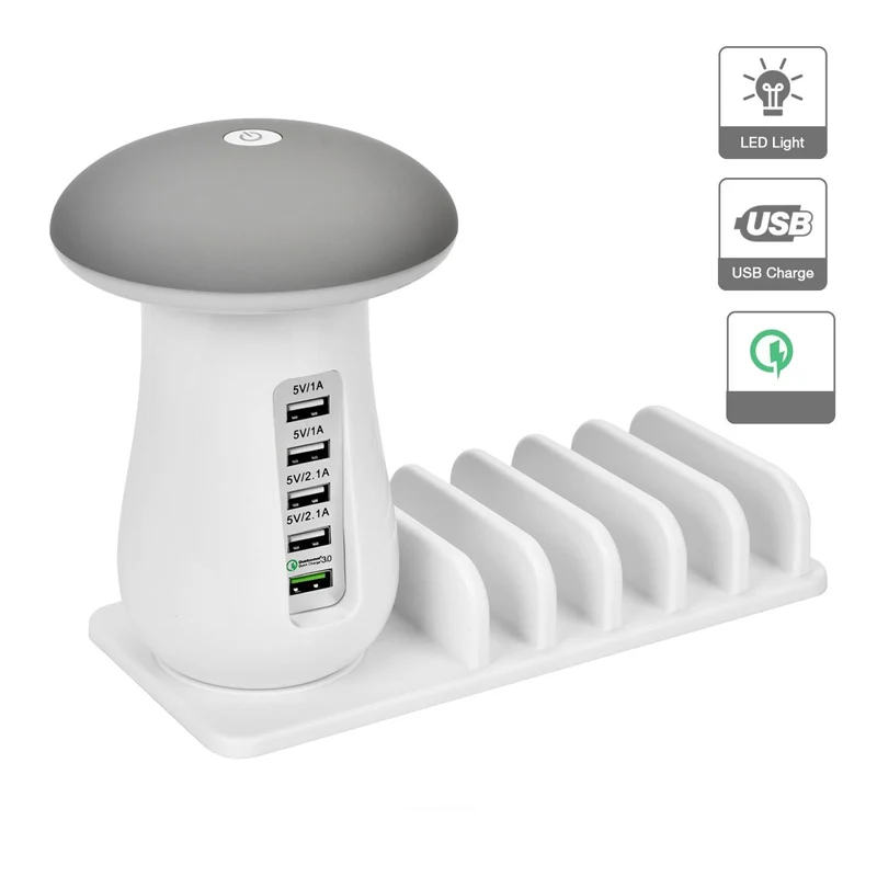 5 usb зарядное гриб внешний вид Quick Charge мобильный телефон зарядная станция Быстрая