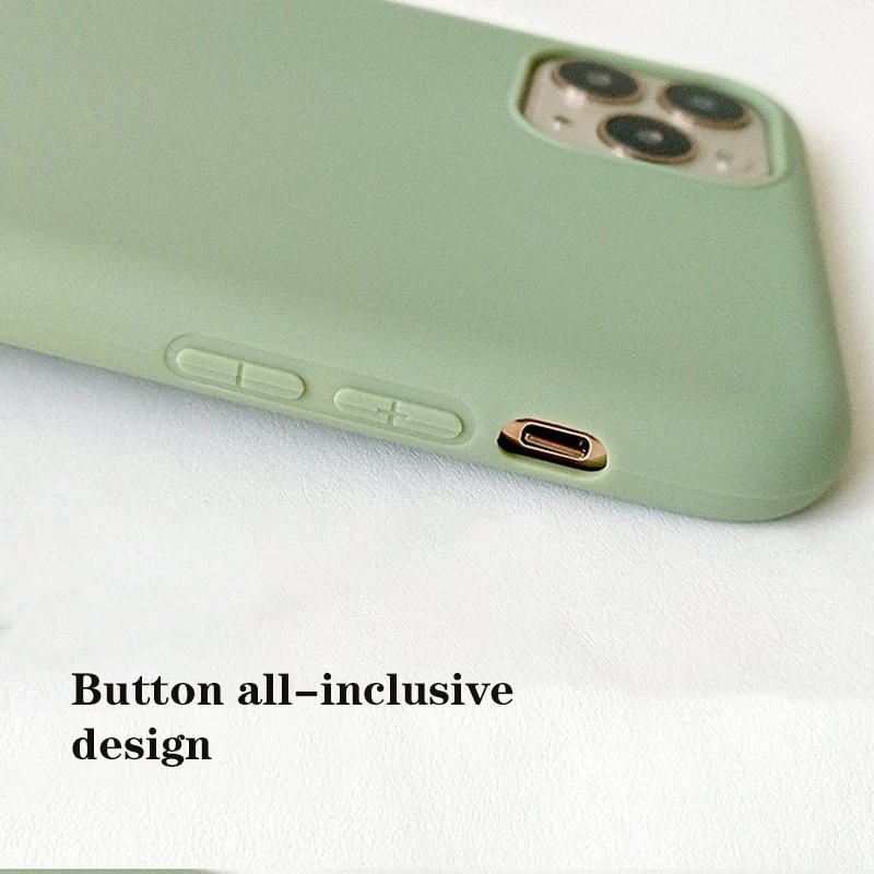 Macaron Phone Case Solid Color Full Protection TPU Cover Cute Girl Candy Soft Case For iPhone 13 12Pro Max 11Pro X XR 11 XS  8 7