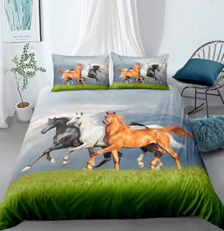 

Print Horse Bedding Set Single Twin Full Queen King Size Animal Horses Bed Set Adult Kid Bedroom Duvetcover Sets 3D 017 bed set