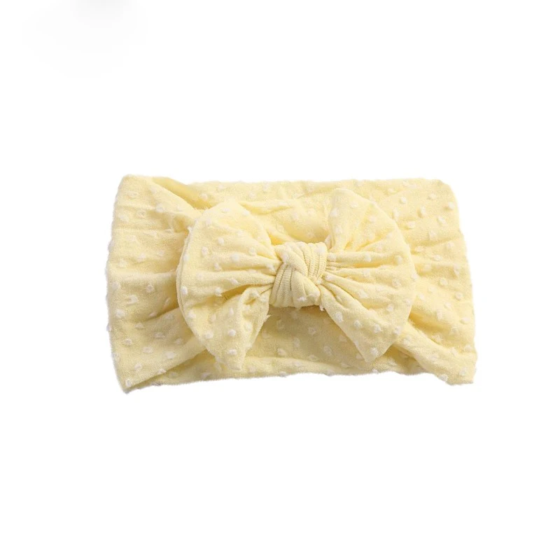 

Children's Hair Band Solid Color Polka Dot Bow Wide Brim Headband Soft Hair Accessories For Baby Girls Cotton Soft Elasticity
