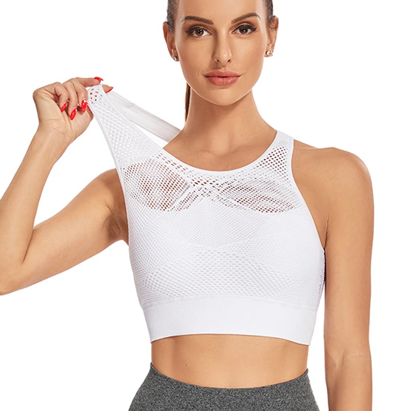 

Женский спортивный бюстгальтер для йоги, дышащий Топ для фитнеса и бега, нижнее белье, спортивный топ, бюстгальтеры, однотонное нижнее белье...