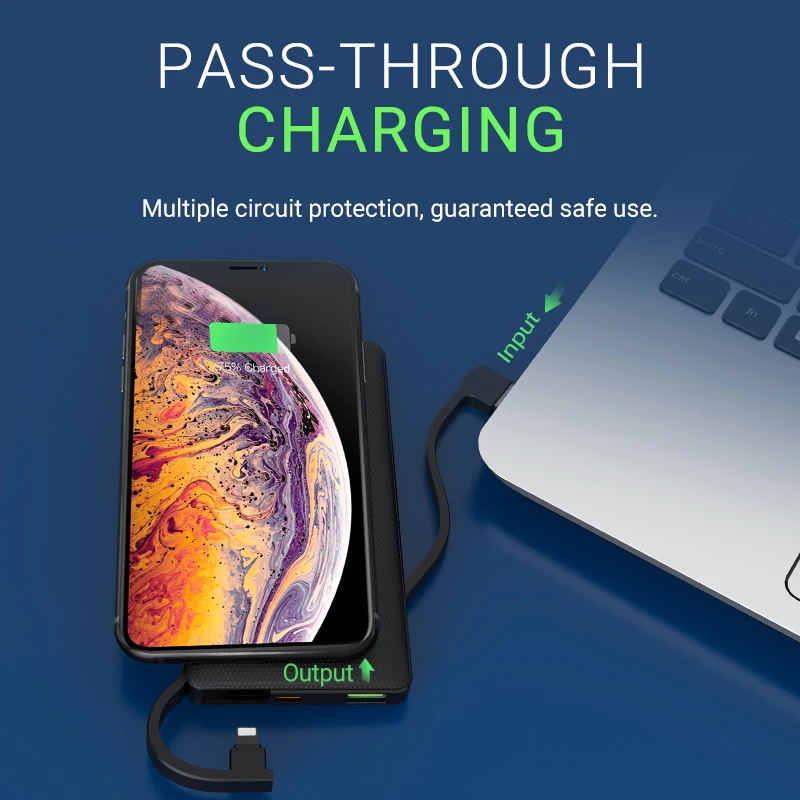 hoco внешний аккумулятор 10000 mah внешняя батарея 5W быстрая беспроводная зарядка QC FCP