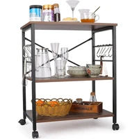 rolling storage cart 3 tier mobile shelving unit organizer bathroom carts with handle for kitchen laundry room hwc