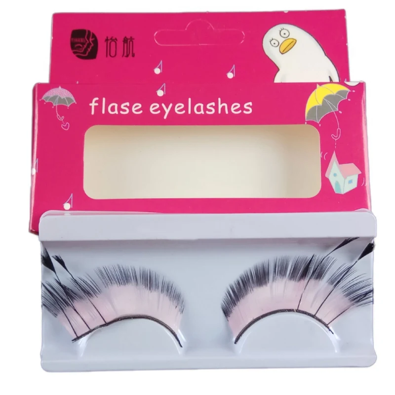 Happy 2019 Wearing Big Colorful Cheap Feather Eyelashes for Halloween Costume False Makeup Eye Lashes Extension Tool | Красота и