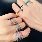 Женское эмалированное кольцо с прозрачным цирконом, красочное штабелируемое Новое модное изысканное кольцо вечности
