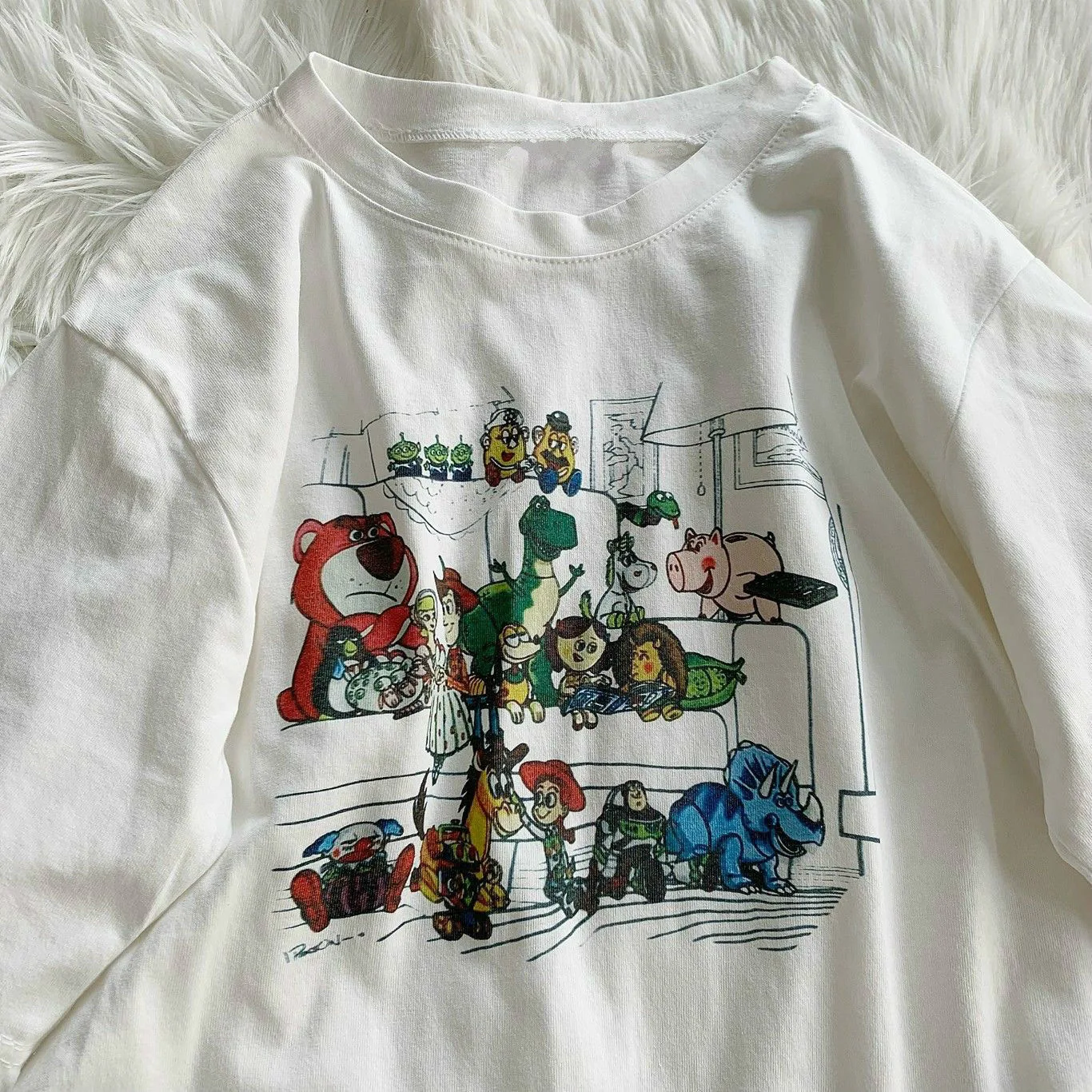 

Hillbilly 2020 New White Cartoon Print Tee Shirt Female Plus Size Loose Cotton Graphic Tees Short Sleeve Harajuku Women T Shirts