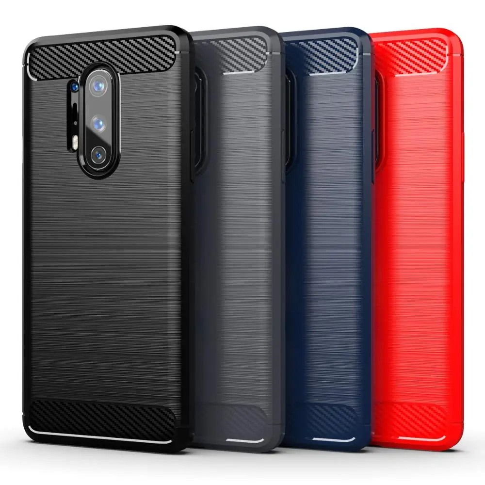 Для OnePlus8 Pro Чехол гибкий ТПУ силиконовый чехол из углеродного волокна с рисунком