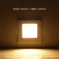 led human body induction radar light sensing smart foot lamp bedroom bathroom corridor automatic night light 86mm embedded wall