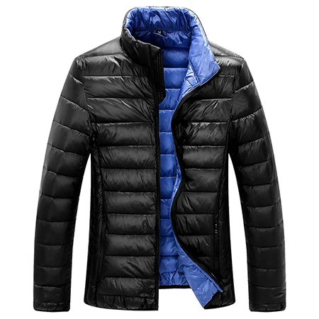 020 black Новые модные повседневные сверхлегкие мужские куртки на утином пуху осенне-зимнее пальто мужские легкие куртки на утином пуху мужские пальто - Цвет: 020 black