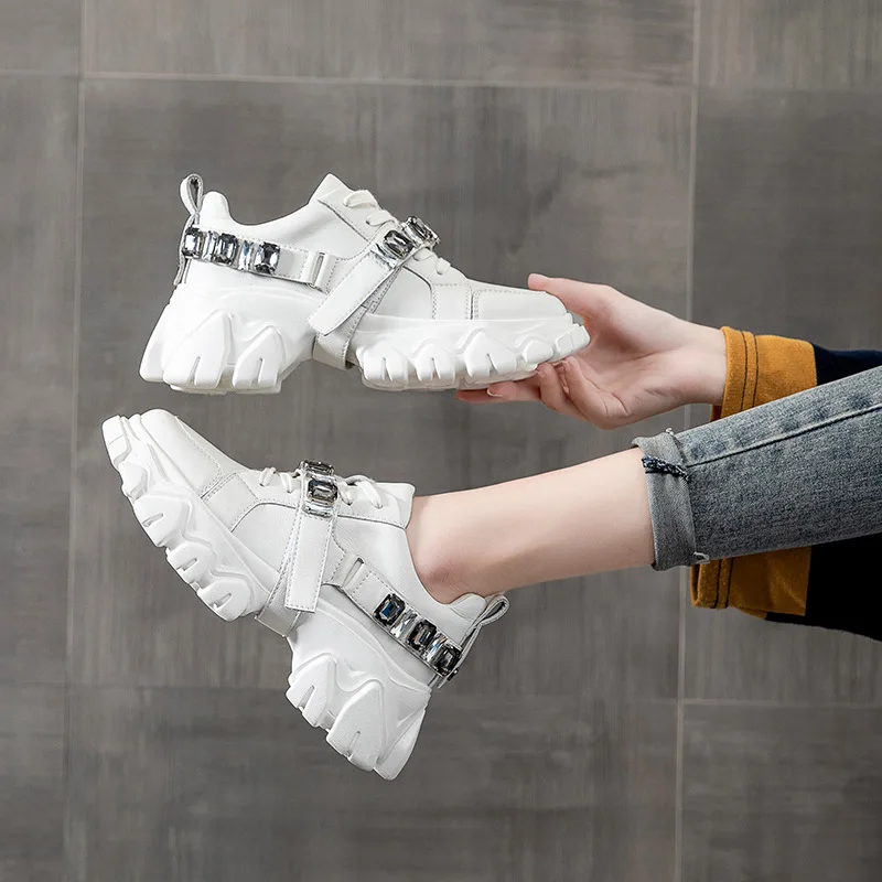 

Luxury Leisure Women's Sneakers Heighten Diamond Women's Sports Shoes Breathable Comfort Women's Running Shoes Zapatos Femenino