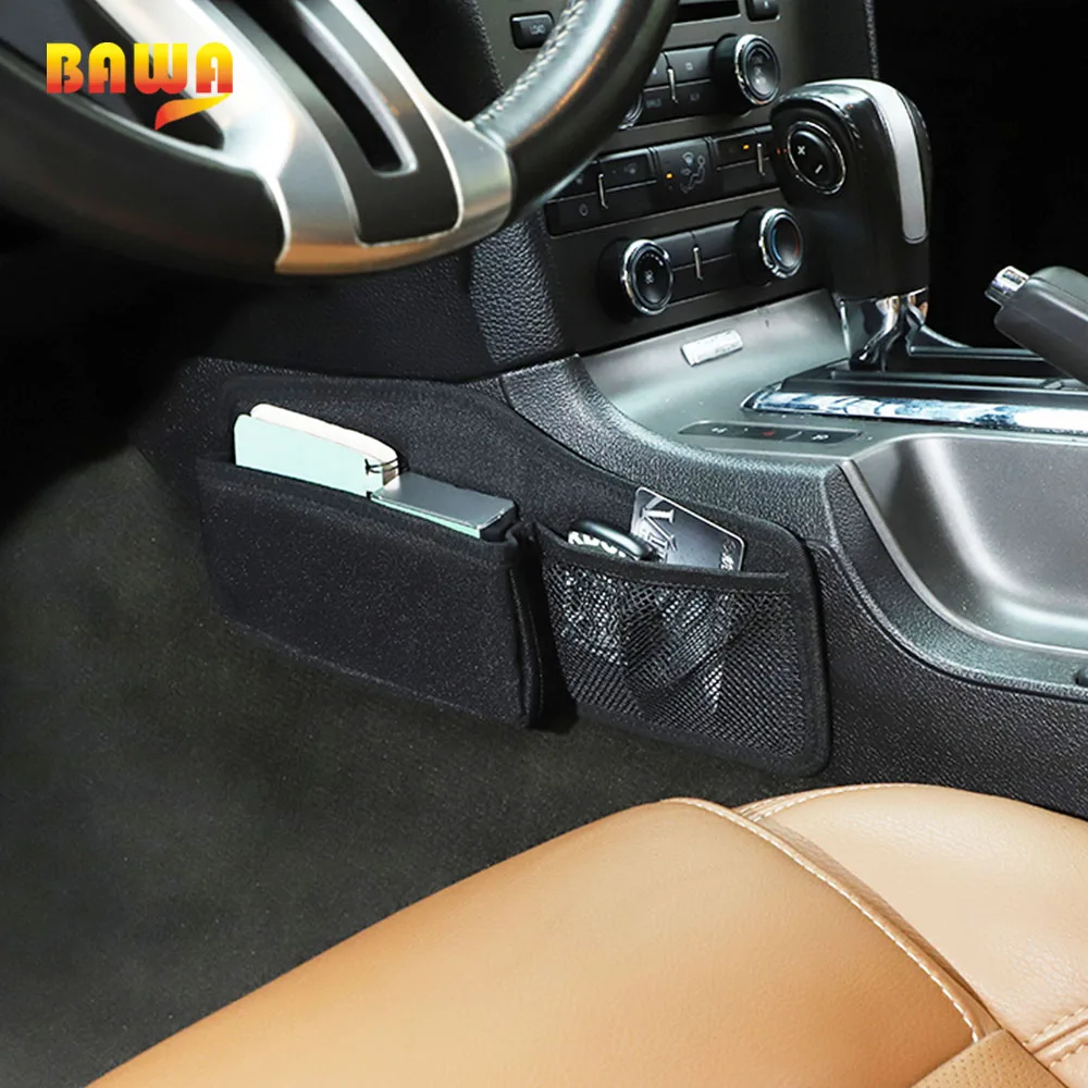 Цена Сумка-Органайзер BAWA для хранения боковой коробки передач автомобиля, съемные аксессуары для Ford Mustang 2010-2014